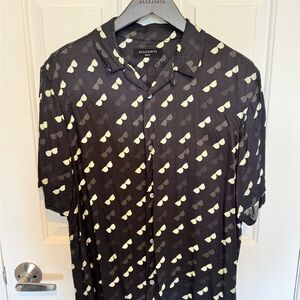 AllSaints Black Shirt with Sunglasses Print